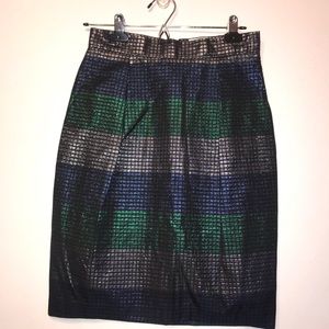 REISS colorblock metallic skirt